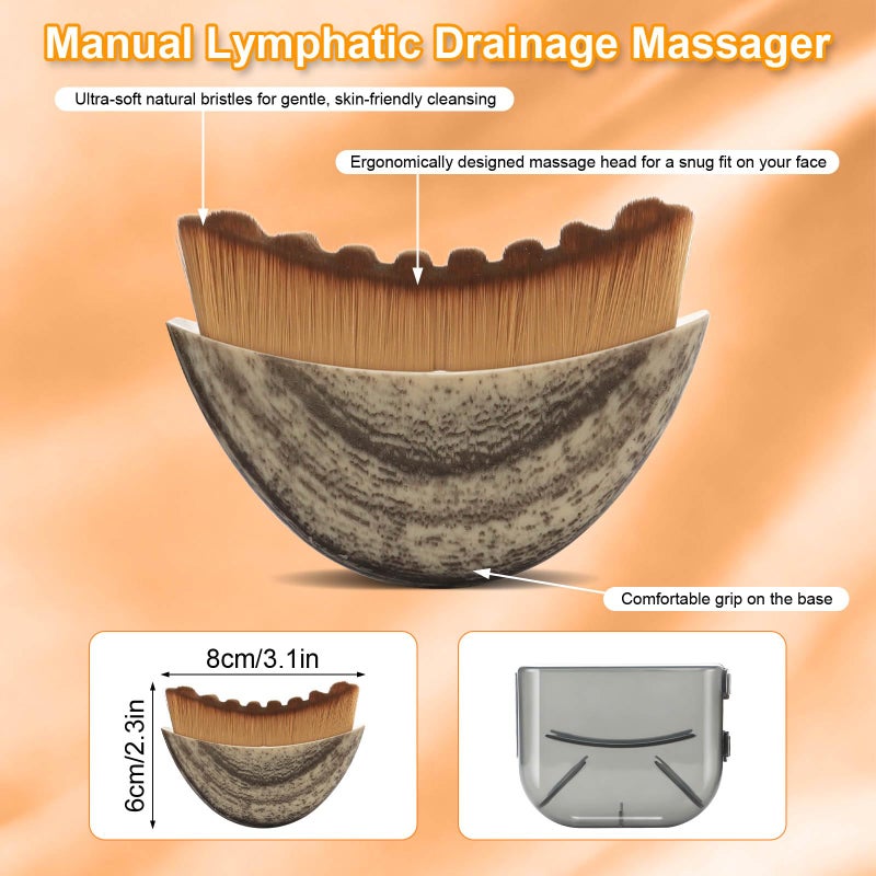 seeykey 2 Pack Lymphatic Contour Face Brush, Manual Lymphatic Drainage Massager, Ergonomic Facial Cleansing Brush Fit Skin Precisely for Chin Jawline Sculpting, Relieve Fatigue, Portable Gua Sha Alternative - Image 4