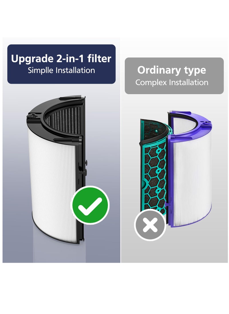 Excefore - TP06 Replacement Filter Compatible with Dyson TP06 TP04 HP04 HP06 TP07 HP07 HP09 TP09 TP08 PH01 PH02 PH03 360° Combi 2 in 1 HEPA+Carbon Filters, Black - Image 1