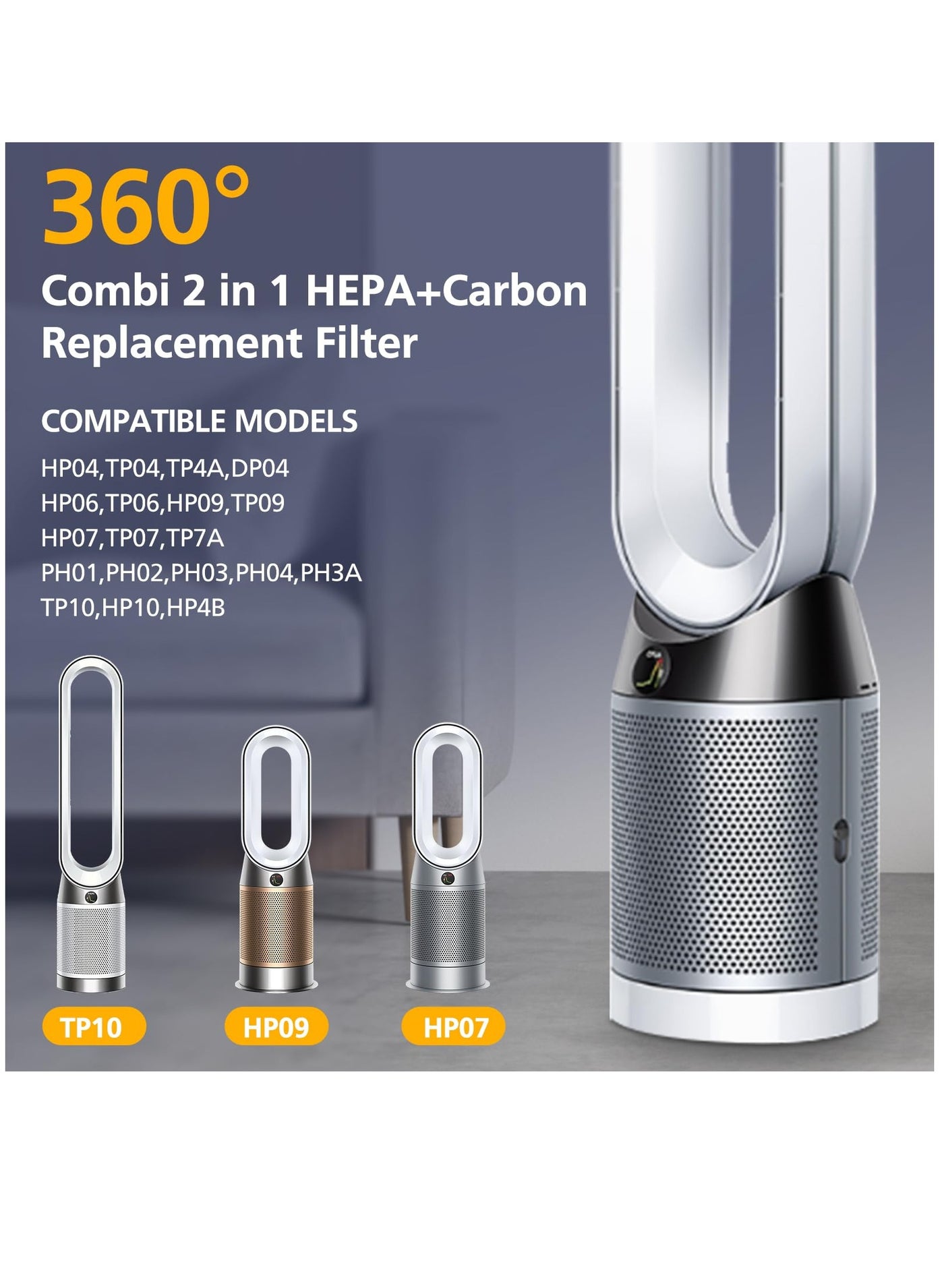 カーボンファイバー蒸発器フィルター交換用、ダイソン PH01 PH02 PH03