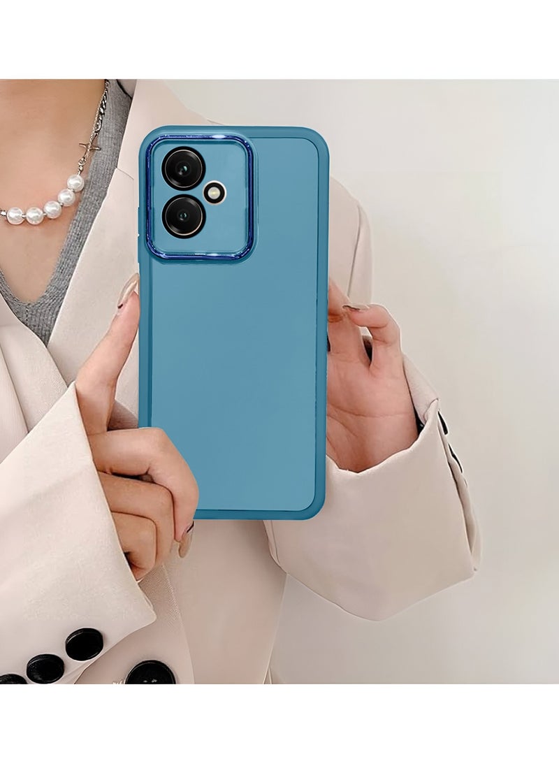 Wtech Honor 400 5G 2025 Soft Transparent TPU Camera Lens Protection Silicone Ultra Thin Phone Stylish Electroplated Camera Border Back Case Cover - Blue  - Image 4