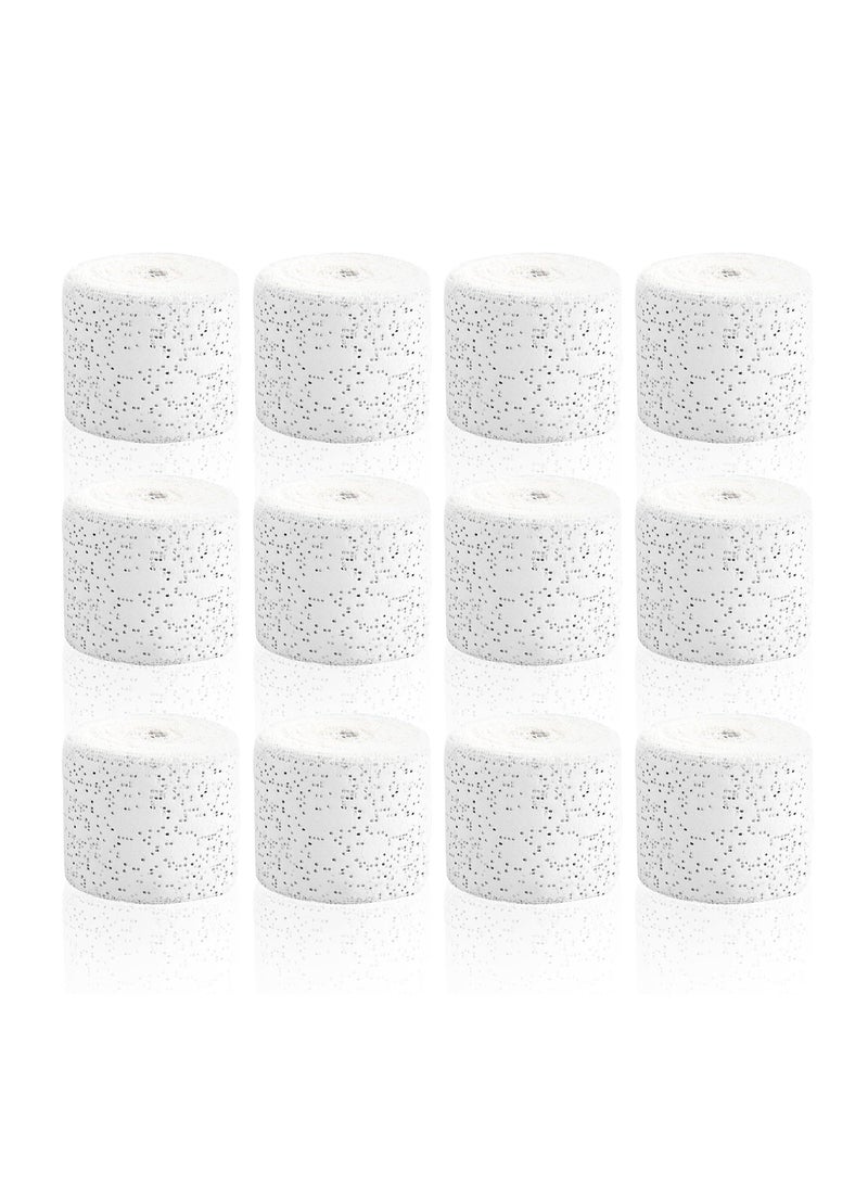 12 Pack Cloth Plaster Strips Wrap Rolls for Arts and Crafts Projects Bandages for Hobby Craft Plaster Cloth Gauze Bandage for Masks, Scenery, Belly Cast(2In x 8.9Feet)