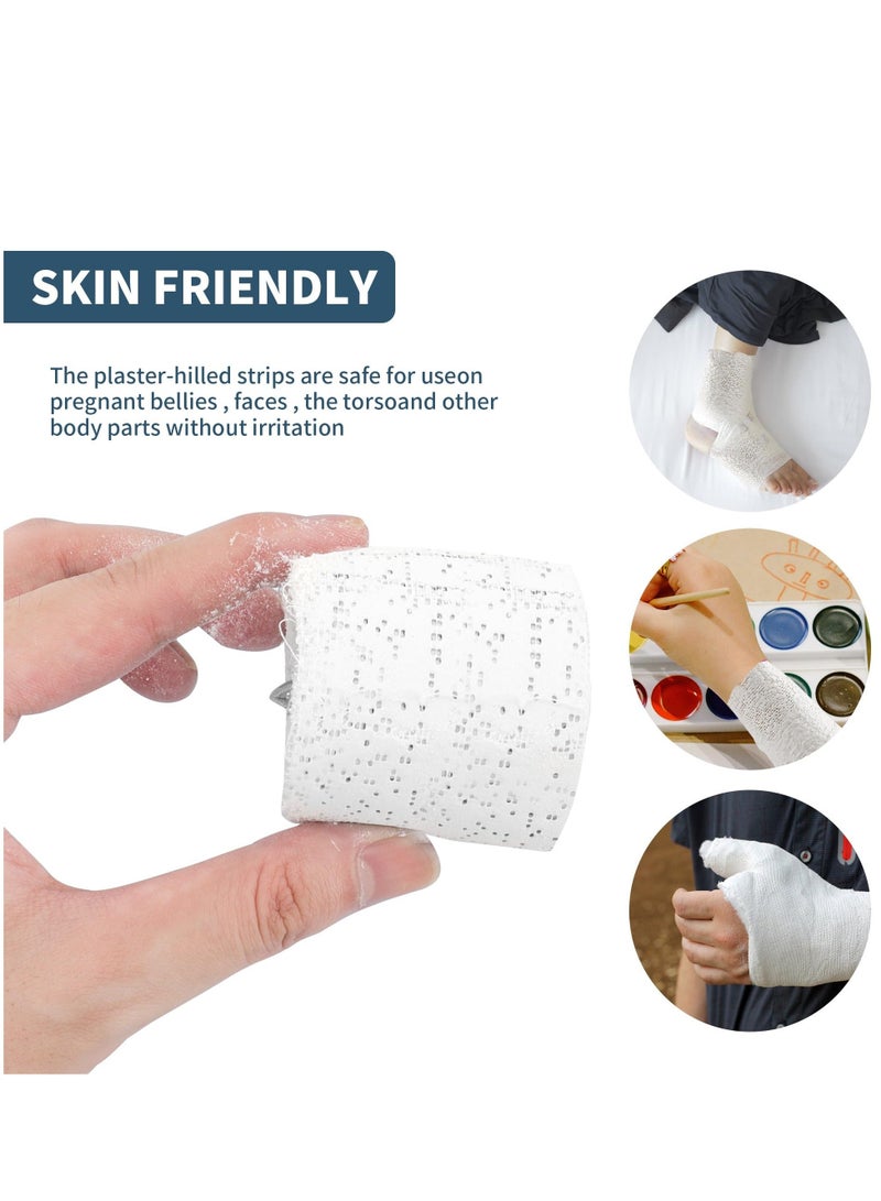 12 Pack Cloth Plaster Strips Wrap Rolls for Arts and Crafts Projects Bandages for Hobby Craft Plaster Cloth Gauze Bandage for Masks, Scenery, Belly Cast(2In x 8.9Feet)