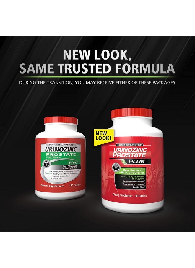 Urinozinc - Plus Prostate Supplement With Beta Sitosterol & Saw Palmetto Reduce Frequent Urination Concerns & Support Your Prostate Health 180 Caplets - Image 1