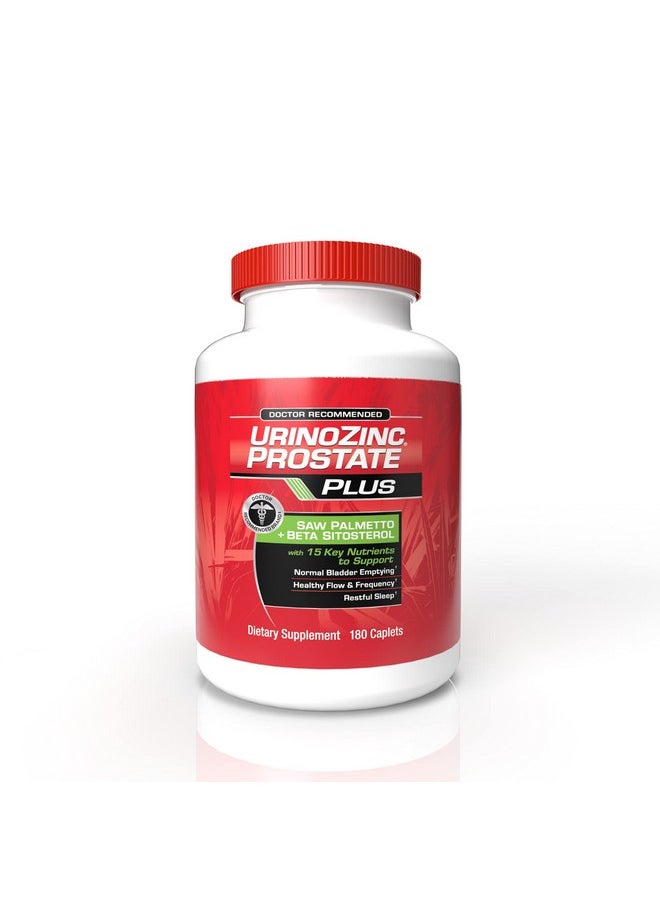 Urinozinc - Plus Prostate Supplement With Beta Sitosterol & Saw Palmetto Reduce Frequent Urination Concerns & Support Your Prostate Health 180 Caplets - Image 1
