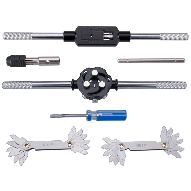 EFFICERE 60-Pc Master Tap and Die Set - Include SAE Inch Size #4 to 1/2â€ and Metric Size M3 to M12, Coarse and Fine Threads | Essential Threading Rethreading Tool Kit with Complete Accessories and Storage Case - Image 4