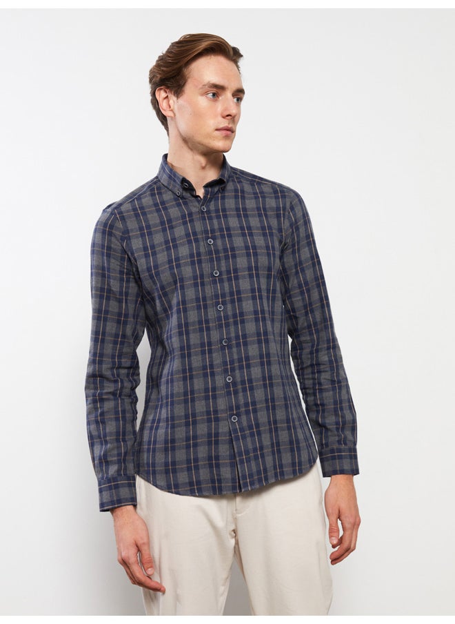 LC WAIKIKI - Slim Fit Long Sleeve Plaid Gabardine Men's Shirt - Image 1