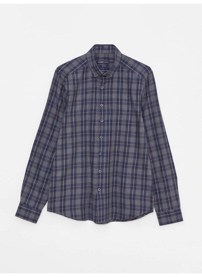 LC WAIKIKI - Slim Fit Long Sleeve Plaid Gabardine Men's Shirt - Image 1