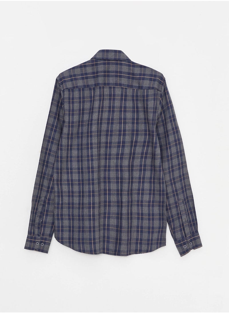 LC WAIKIKI - Slim Fit Long Sleeve Plaid Gabardine Men's Shirt - Image 1