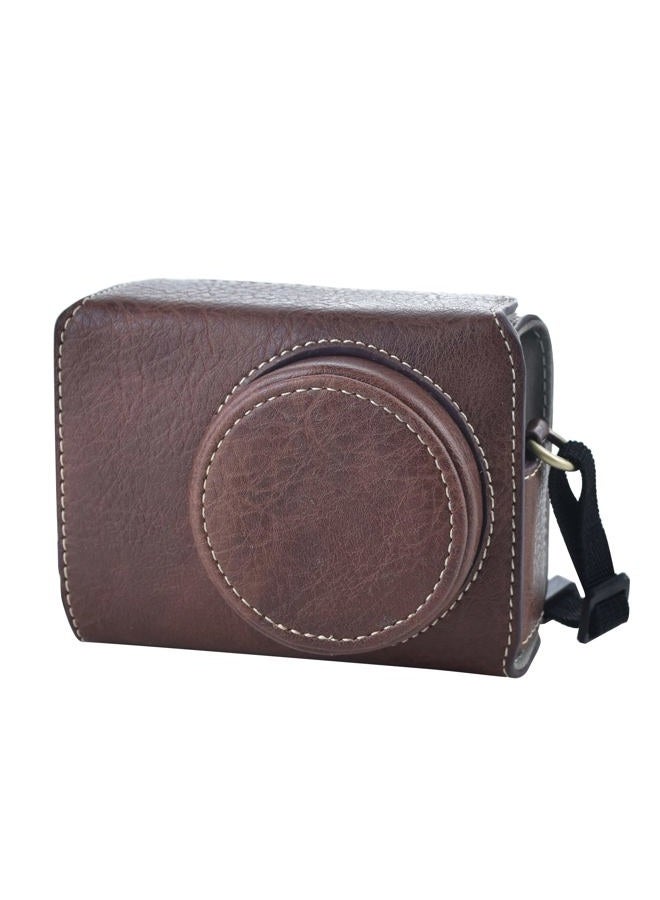 Rieibi حافظة Ricoh GR III/GR IIIx - حافظة كاميرا جلدية PU عتيقة لكاميرا Ricoh GR IIIx GR III GRIII GR3 DSLR - حافظة واقية مع حزام - بني - Image 1