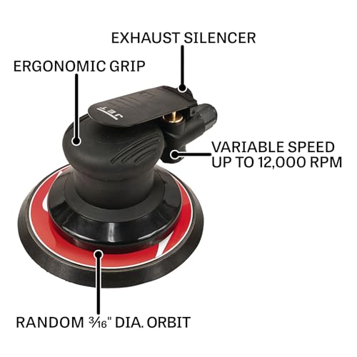JET 6Inch Pneumatic Random Orbital Palm Sander 12000 RPM Model JAT731 - Image 3