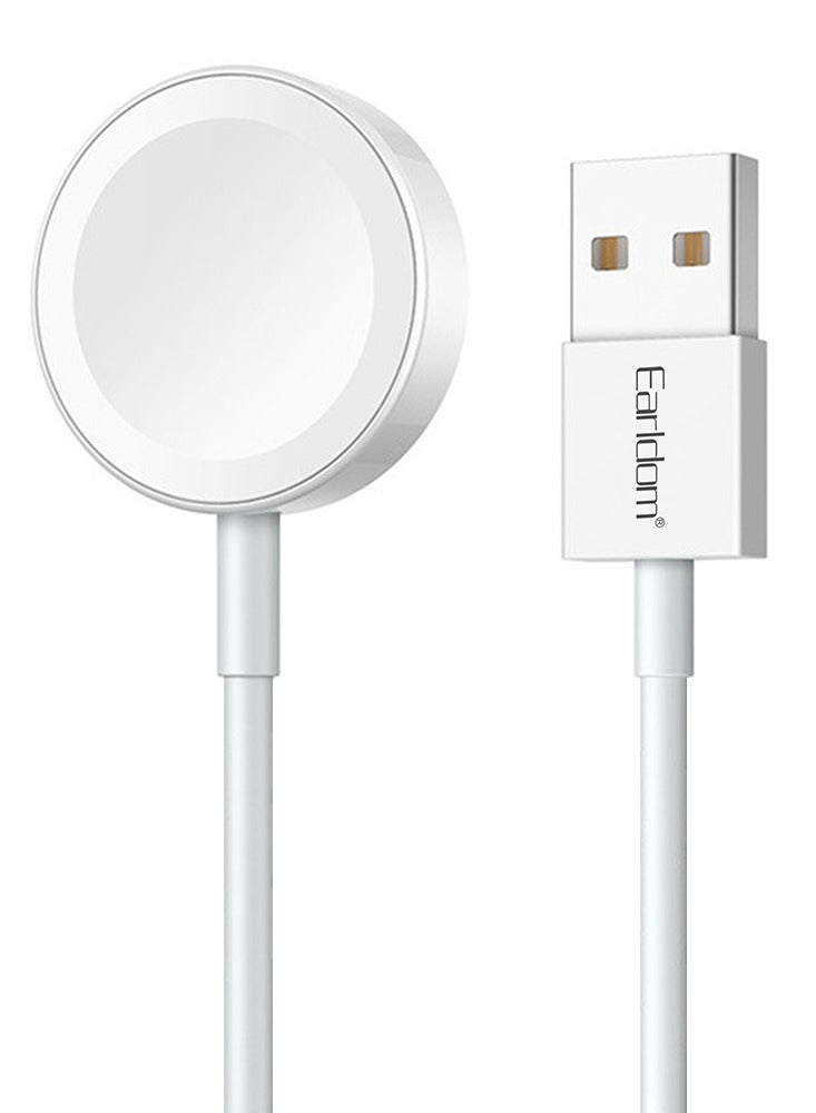 Earldom ET-WC21 Wireless Charging Cable for Apple Watch - 1.0m, 5V/0.35A, Sleek White Design - Image 1