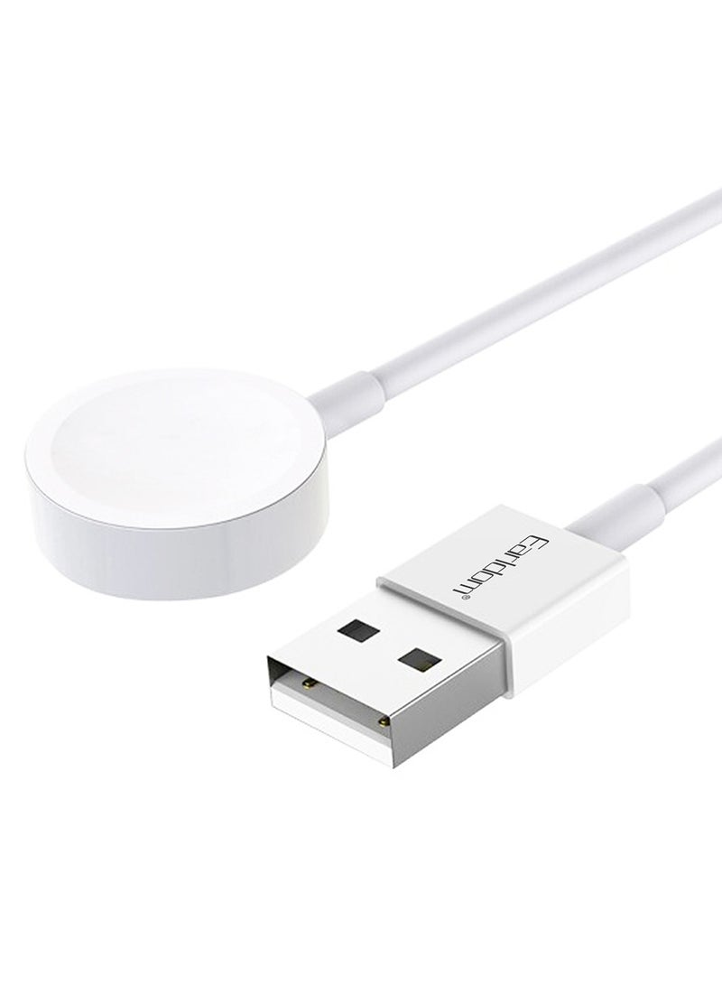 Earldom ET-WC21 Wireless Charging Cable for Apple Watch - 1.0m, 5V/0.35A, Sleek White Design - Image 2
