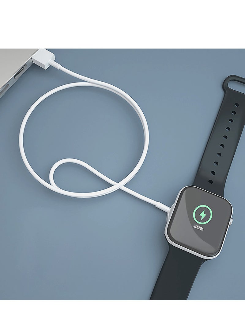 Earldom ET-WC21 Wireless Charging Cable for Apple Watch - 1.0m, 5V/0.35A, Sleek White Design - Image 4