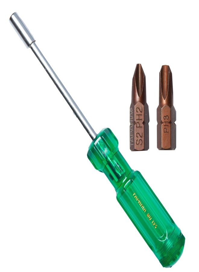 Taparia Make, Bit Holder Screwdriver with 25 mm Insert Bits of 1/4" Hex Shank, S2 Grade, Of Tip Size ph2,ph3, Suitable for DIY, Home, Professional & industrial applications