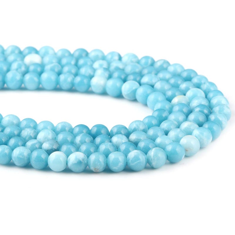 LE SKY Larimar Beads 100 Natural Round Stone Loose Beads for Jewelry Making Necklace Gift 4mm - Image 3