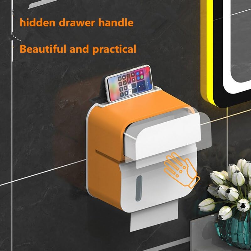 bosig® Tissue Box Cover Rectangular Waterproof Wall-Mounted Non-Perforated Tissue Box, ABS Material, Suitable for All Kinds of Pumping Paper, Toilet Paper, Roll - Image 4