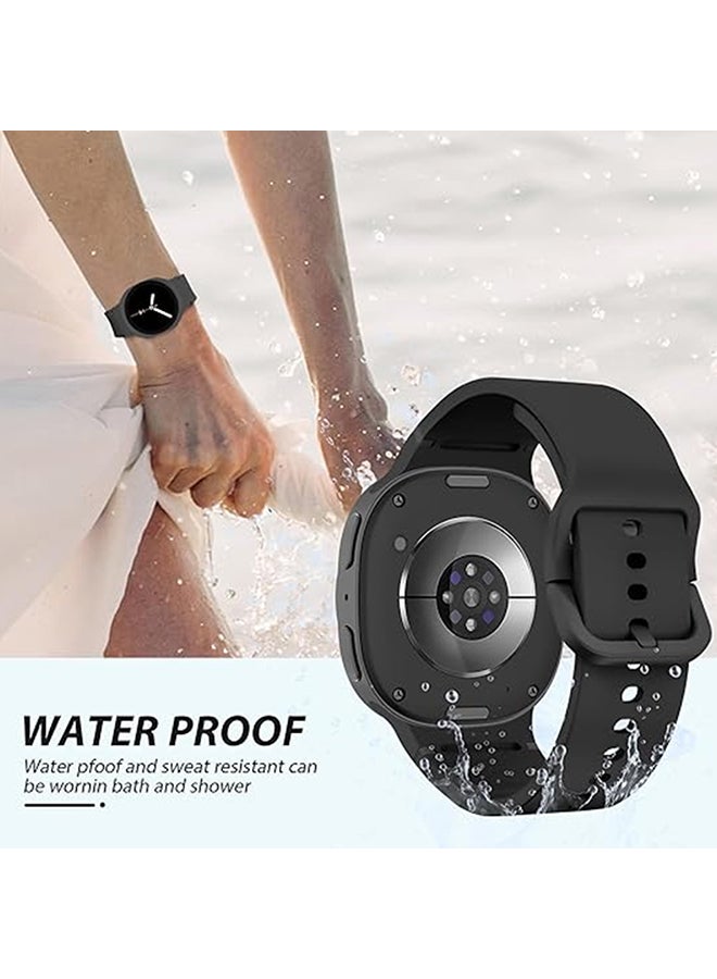 O Ozone Silicone Bands For Samsung Galaxy Watch 8 Band 40mm 44mm, Galaxy Watch 8 Classic Band 46mm, Waterproof Soft Wristband Sport Strap for Women Men-Black - Image 4