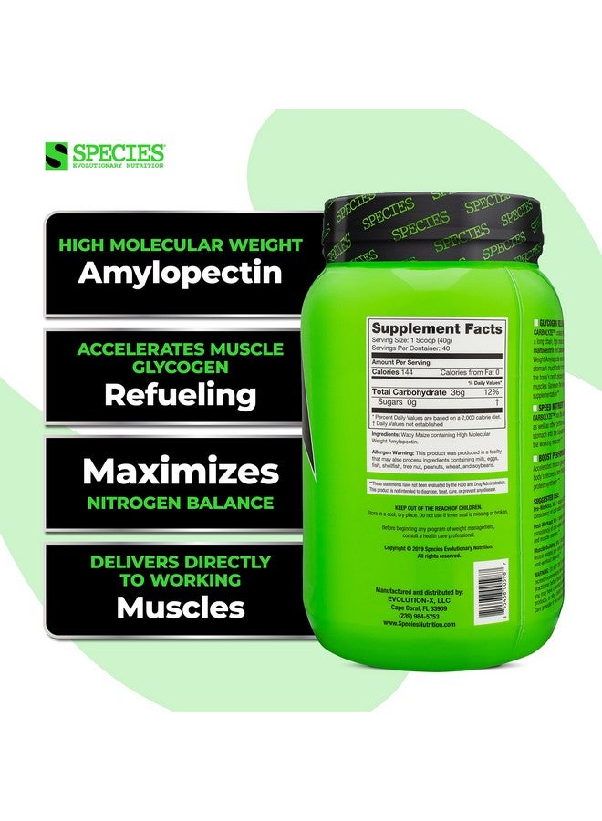 Species Nutrition Carbolyze Carbohydrate Powder Supplement, No Bloating or Cramping, High Molecular Weight Micronized Carb Powder Intra & Post Workout. Sugar Free. (Unflavored, 40 Servings) - Image 3