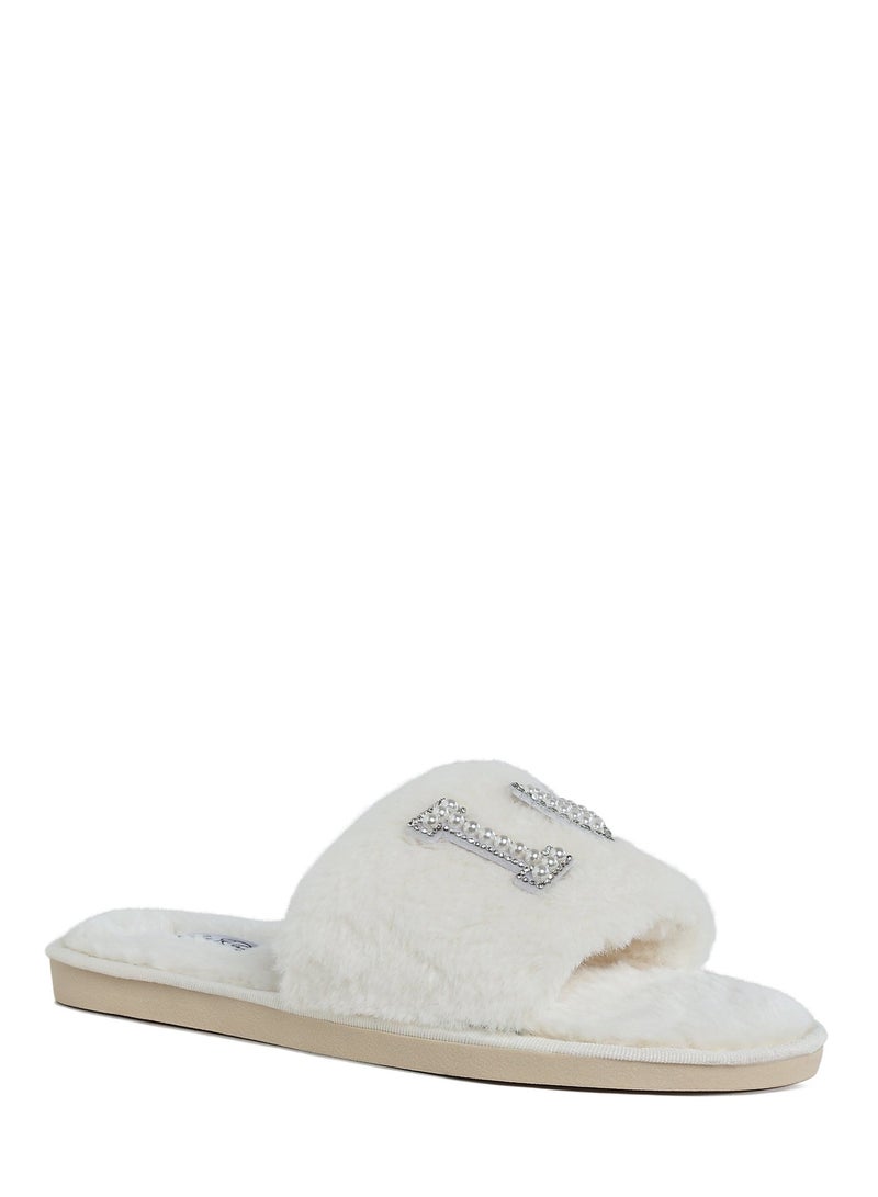 لندن راج شباشب لندن راغ النسائية المصنوعة من الفرو باللون الأبيض الكريمي - Image 2