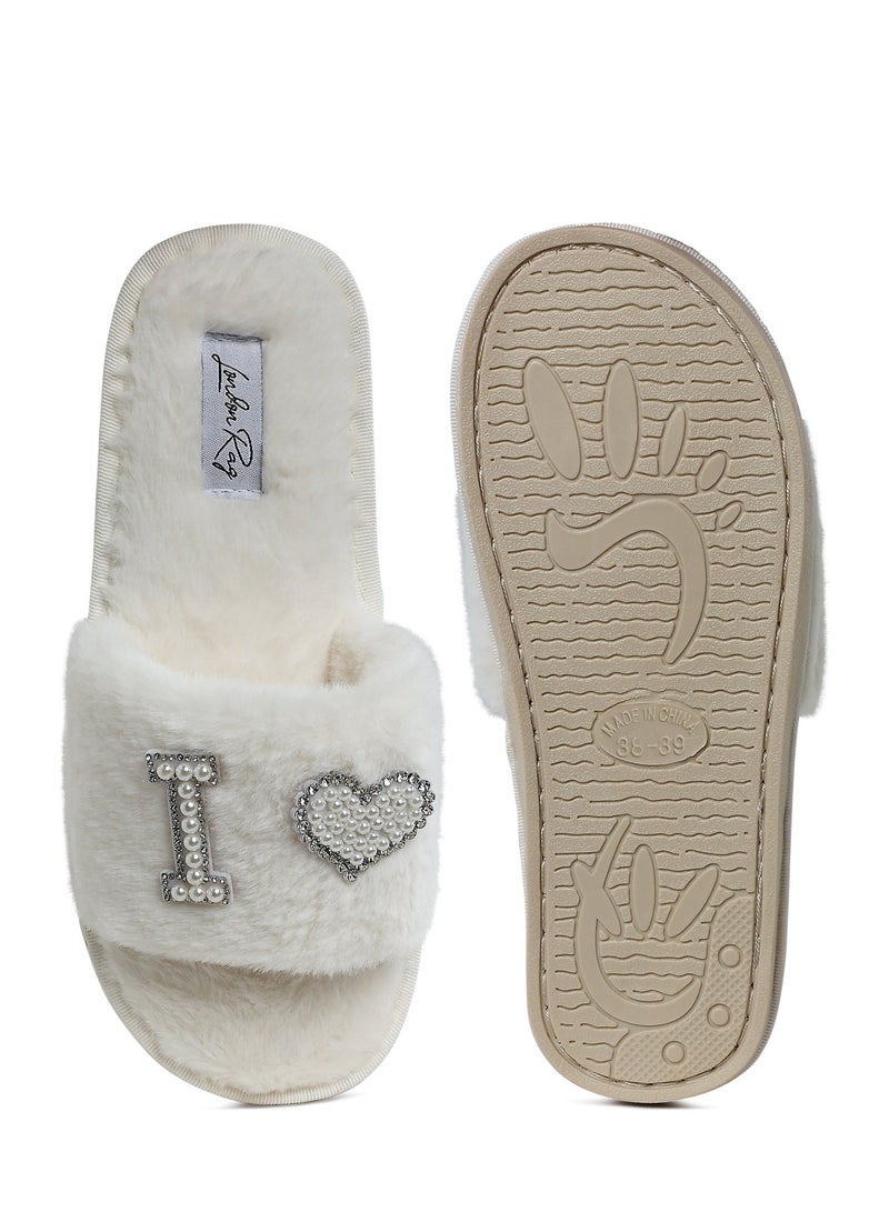 لندن راج شباشب لندن راغ النسائية المصنوعة من الفرو باللون الأبيض الكريمي - Image 4