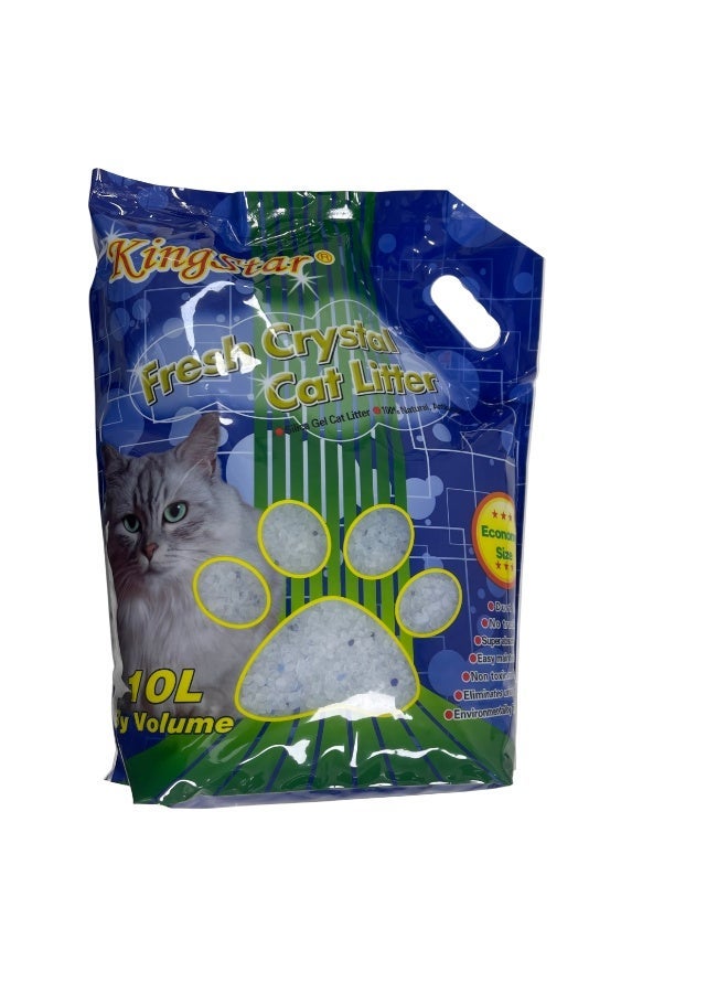 King Star Crystal Silica Gel Cat Litter 10L | Ultra Absorbent Crystal Litter | Superior Odor Control | Low Dust | Long Lasting | Lightweight | Non-Toxic - Image 1