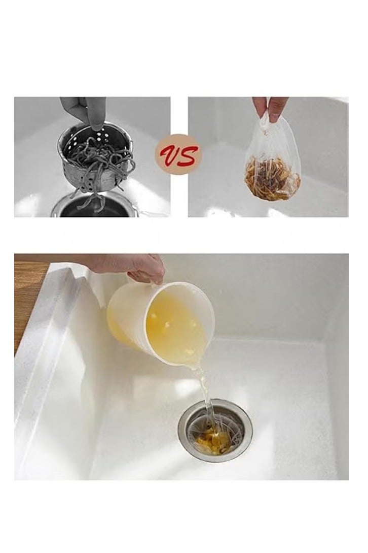 300 قطعة من أكياس مصفاة الحوض الشبكية للاستخدام مرة واحدة، أكياس قمامة مصفاة حوض المطبخ، أكياس فلتر مصفاة الحوض، أكياس فلتر مرنة مضادة للانسداد، أكياس فلتر مصفاة شبكية لصرف الحوض - Image 2