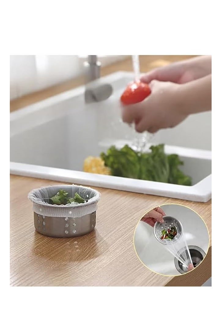 300 قطعة من أكياس مصفاة الحوض الشبكية للاستخدام مرة واحدة، أكياس قمامة مصفاة حوض المطبخ، أكياس فلتر مصفاة الحوض، أكياس فلتر مرنة مضادة للانسداد، أكياس فلتر مصفاة شبكية لصرف الحوض - Image 3