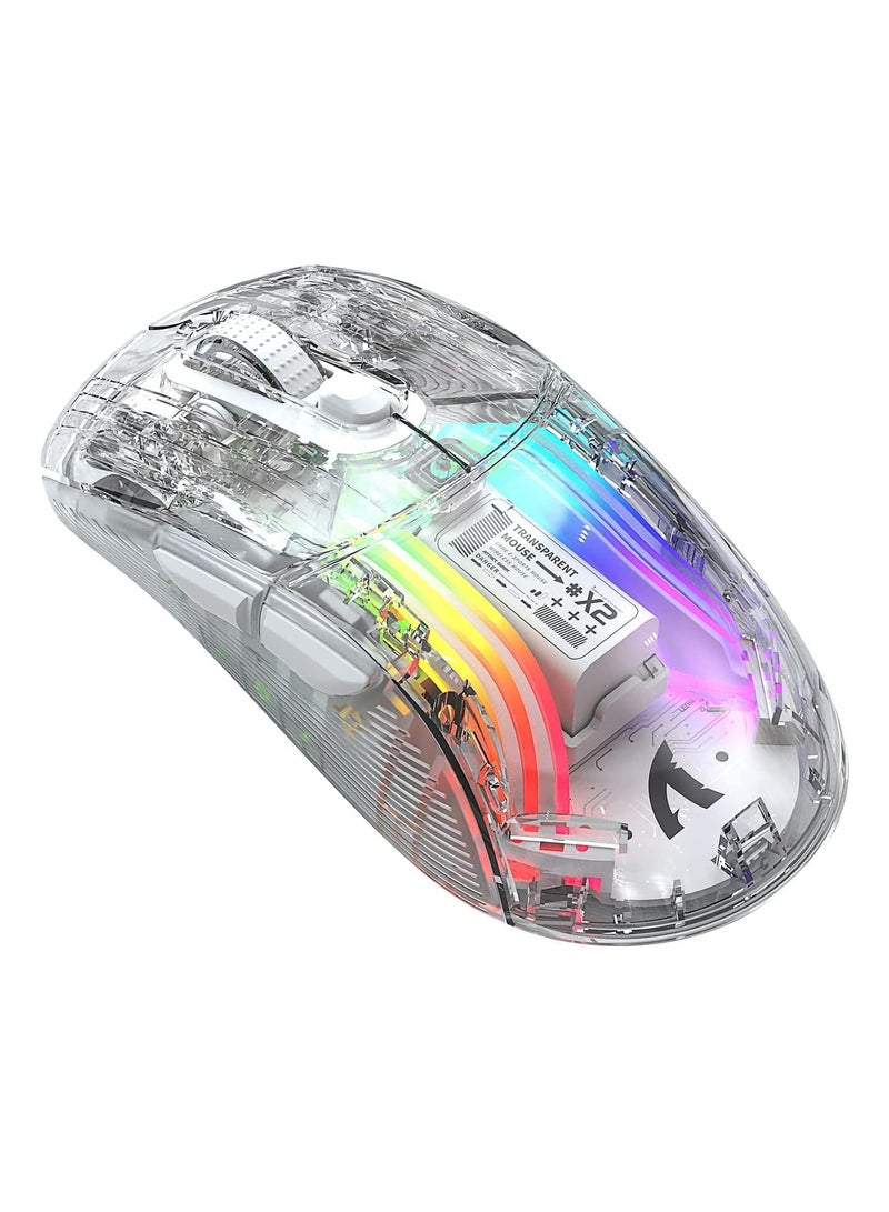 general Rechargeable 2.4g Bluetooth Computer Mouse, Wireless Gaming Mouse, RGB Colour Gaming Office Silent Mouse, 3 Connection Types for PC/Tablet/Mobile Phone - Image 1