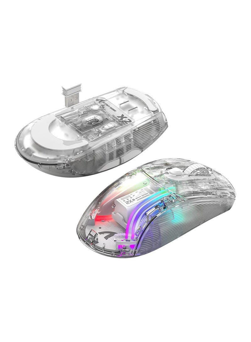 general Rechargeable 2.4g Bluetooth Computer Mouse, Wireless Gaming Mouse, RGB Colour Gaming Office Silent Mouse, 3 Connection Types for PC/Tablet/Mobile Phone - Image 5