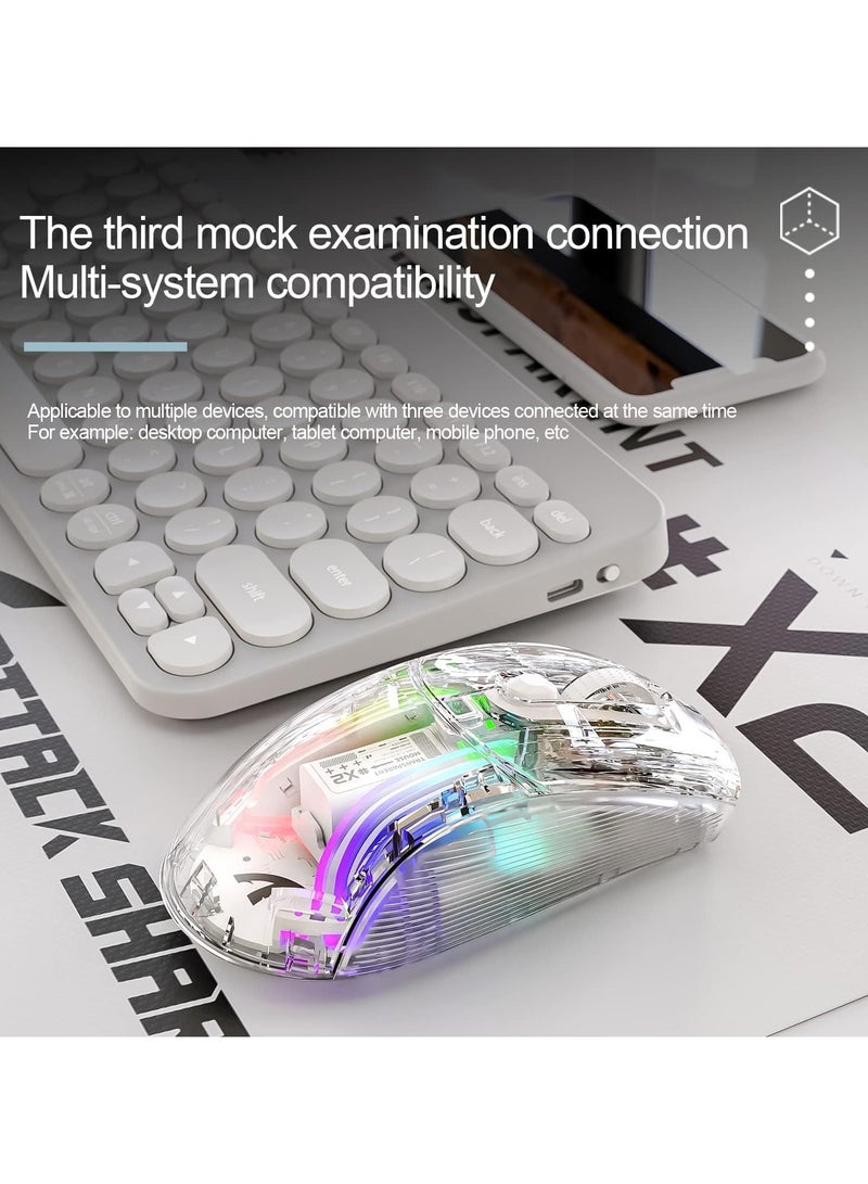 general Rechargeable 2.4g Bluetooth Computer Mouse, Wireless Gaming Mouse, RGB Colour Gaming Office Silent Mouse, 3 Connection Types for PC/Tablet/Mobile Phone - Image 2