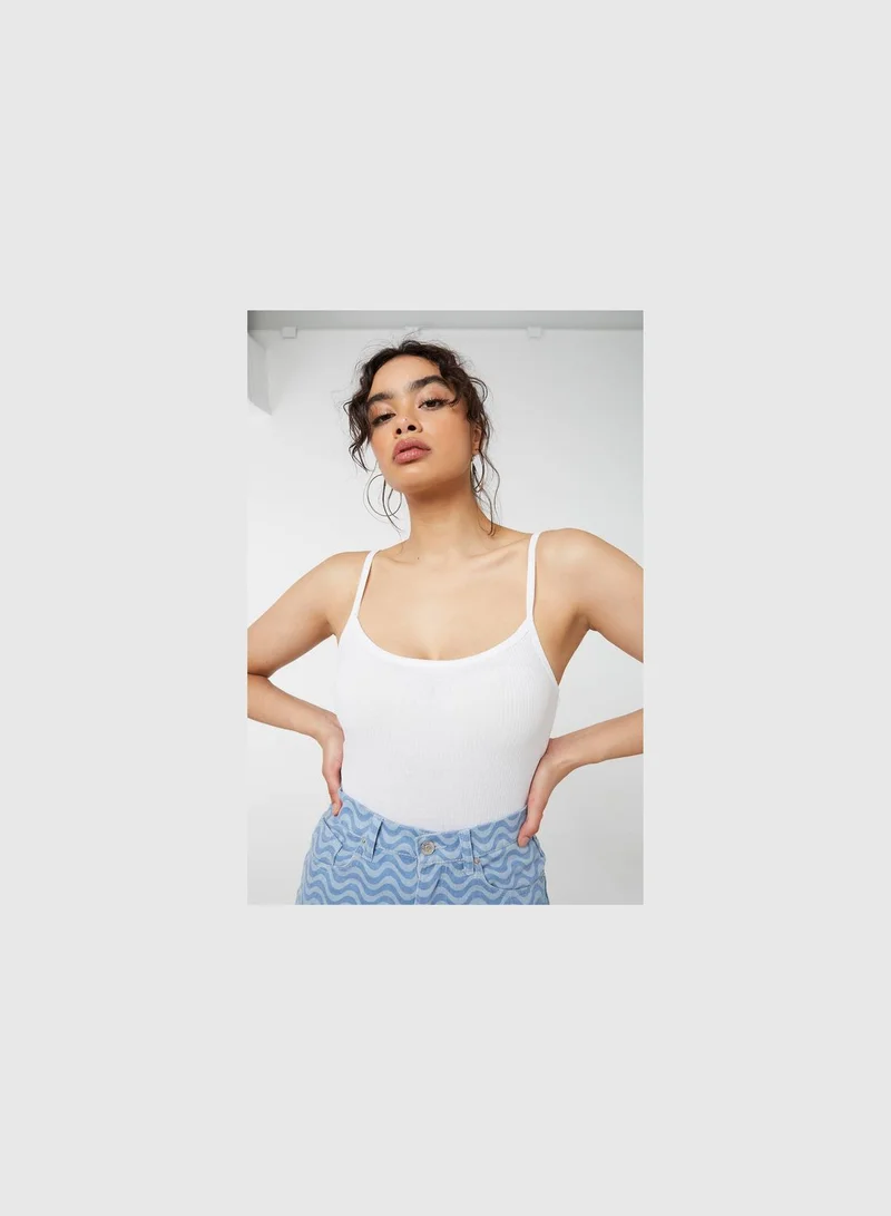 ارديني Basic Ribbed Cropped Tank