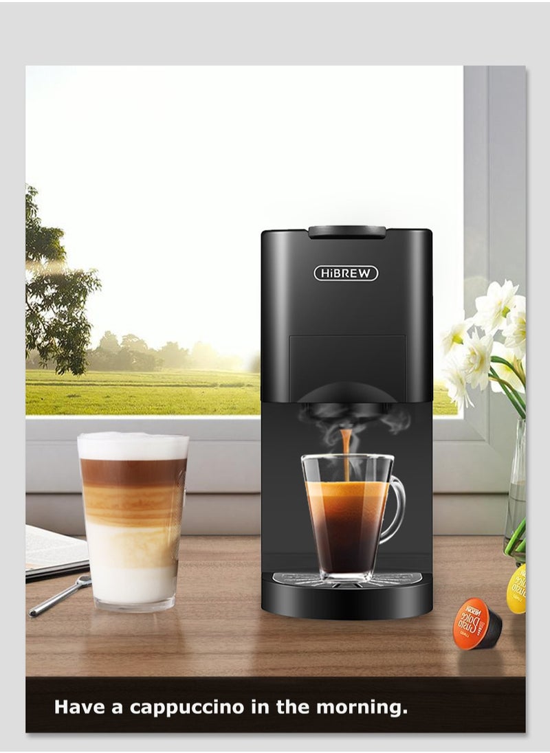HiBREW - HiBREW 5 ADAPTERS 5 in 1 Multi Capsule 1450w Espresso DG K-cup Hot and Cold Brew  Cup capsule coffee maker H3A - Image 1