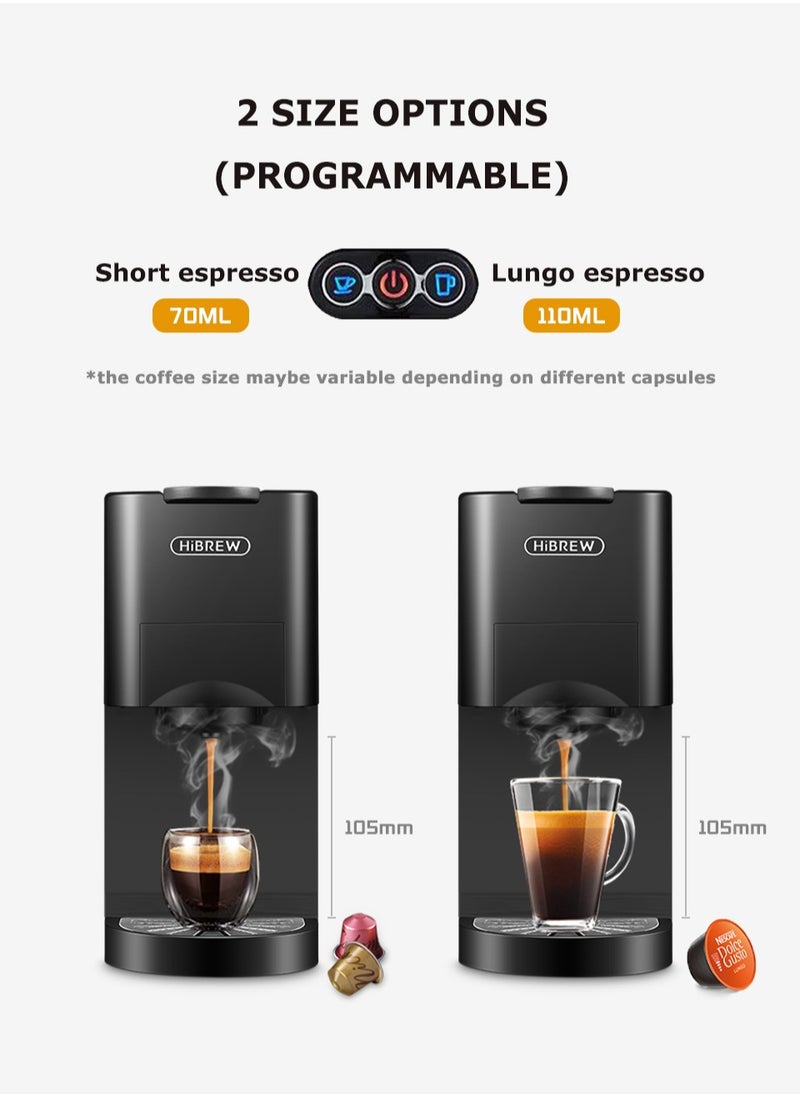 HiBREW - HiBREW 5 ADAPTERS 5 in 1 Multi Capsule 1450w Espresso DG K-cup Hot and Cold Brew  Cup capsule coffee maker H3A - Image 1