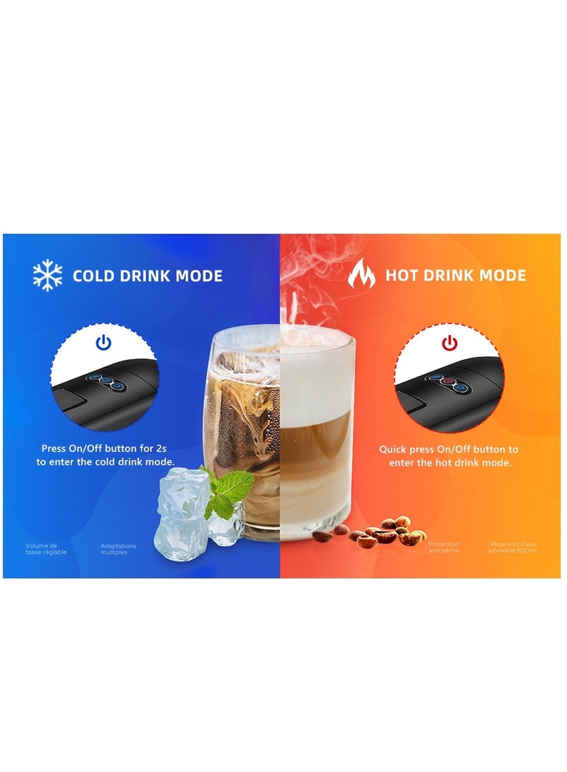 هيبرو هايبرو ماكينة قهوة متعددة الكبسولات, أداة صنع القهوة 4 في 1، لإعداد الاسبريسو والقهوة بحليب ونسبريسو وجراب تقديم الاسبريسو السهل والمسحوق، صانعة القهوة من المعدن المقاوم للصدأ H3A - Image 3