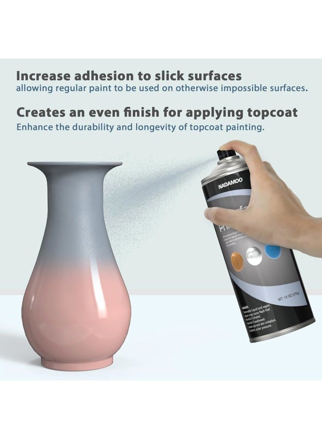 NADAMOO All Surface Primer Spray, One-Part Epoxy Primer Matte Gray, 2 Cans, Enhance Adhesion for Multi Surface - Porcelain, Glass, Metal, Plastic, Wood - Image 2