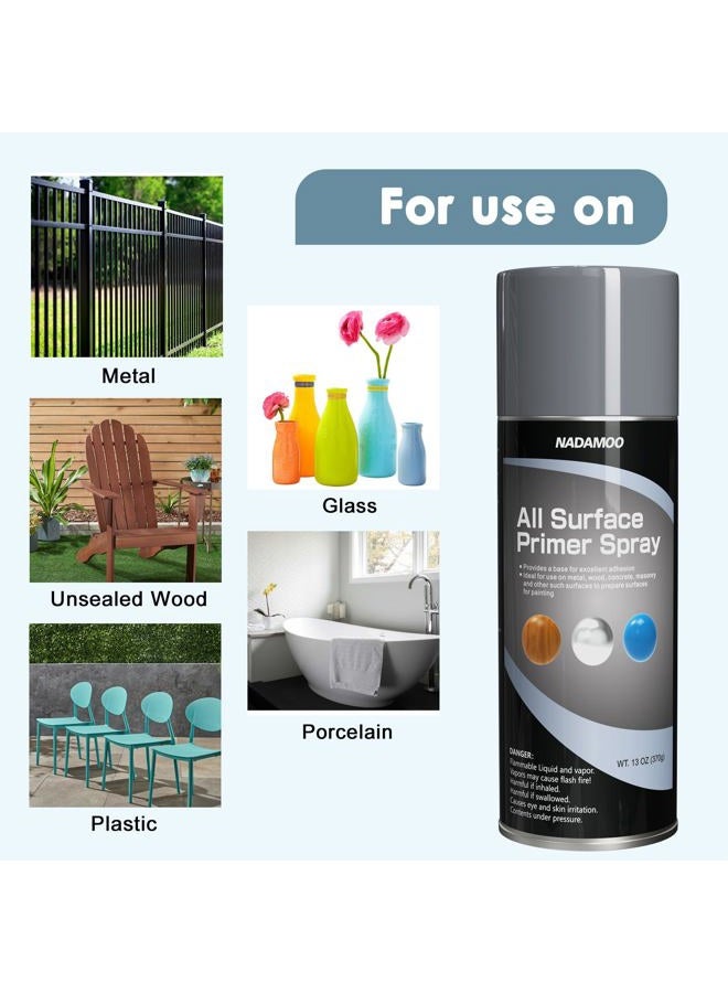 NADAMOO All Surface Primer Spray, One-Part Epoxy Primer Matte Gray, 2 Cans, Enhance Adhesion for Multi Surface - Porcelain, Glass, Metal, Plastic, Wood - Image 4