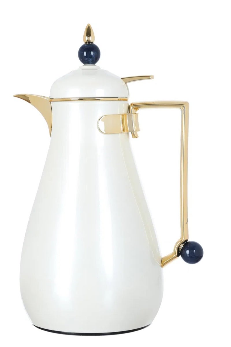 السيف غاليري طقم ترامس كريستال السيف غاليري، 1/0.7 لتر، طوفرية، حافظة داخلية زجاج حراري، هيكل خارجي استيل - لؤلؤي ذهبي - Image 2