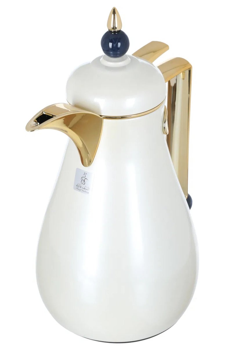 السيف غاليري طقم ترامس كريستال السيف غاليري، 1/0.7 لتر، طوفرية، حافظة داخلية زجاج حراري، هيكل خارجي استيل - لؤلؤي ذهبي - Image 3