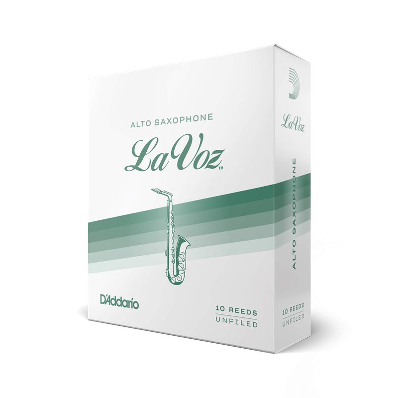 D'Addario La Voz Alto Sax Reeds - Alto Saxophone Reeds - RJC10MS - Unfiled Cut - Medium-Soft - 10-Pack - Image 1