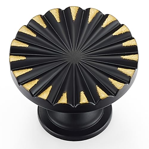 Ravinte Decor 20 Pack Cabinet Knobs Black and Bronze Dresser Knobs Zinc Alloy Dresser Hardware for Closet Wardrobe and Cupboard Round Vintage Drawer Pulls - Image 1