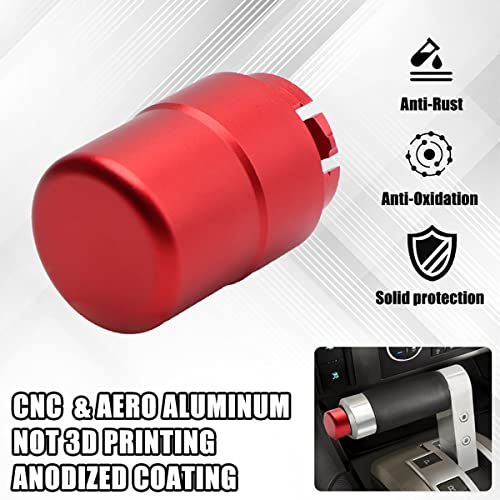 URLWALL Transmission Shifter Button Knob, Gear Shift Handle Button for Hummer H2 & H2 SUT 2003 to 2009, CNC Aluminum Alloy Anti-Rust Durable for Hummer Accessories, Not ABS (Red) - Image 5