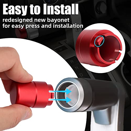 URLWALL Transmission Shifter Button Knob, Gear Shift Handle Button for Hummer H2 & H2 SUT 2003 to 2009, CNC Aluminum Alloy Anti-Rust Durable for Hummer Accessories, Not ABS (Red) - Image 4