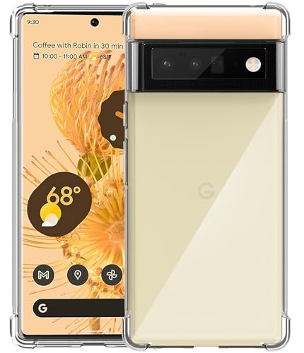 USTIYA Case for Google Pixel 6 Pro Clear TPU Four Corners Protective Cover Transparent Soft funda - Image 1