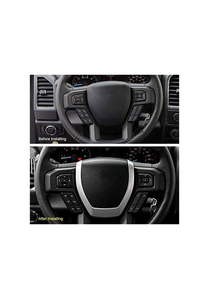 Chrome ABS Steering Wheel Cover Trim for Ford F-150 (2015-2019) - Image 5