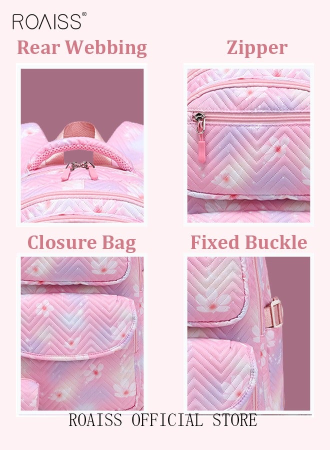roaiss 3 Piece Backpack Set Large Capacity Waterproof and Wear Resistant Same Color Series Lunch Bag and Pencil Case Large Capacity Storage Scientific Storage Simple Style Short Distance Travel Bag Student Backpack Laptop Bag  - Image 5