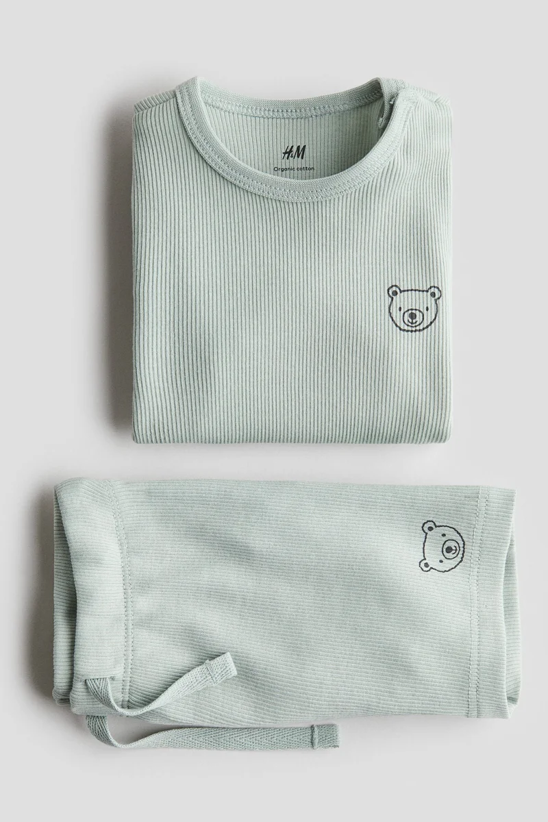 اتش اند ام طقم ملابس قطني - عبوة من قطعتين