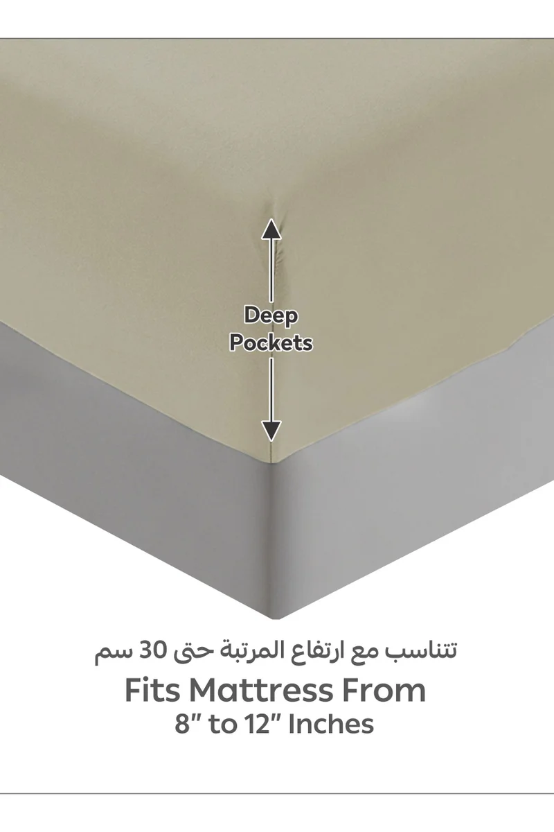 Donetella Bedding Fitted Sheet - Fits 120x200 Cm For Single Bed - 2 Pcs (1 Fitted Sheet and 1 Pillowcases) - 35 Cm Deep Pocket - Solid Bed Sheet