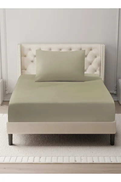 Donetella Bedding Fitted Sheet - Fits 120x200 Cm For Single Bed - 2 Pcs (1 Fitted Sheet and 2 Pillowcases) - 35 Cm Deep Pocket - Solid Bed Sheet