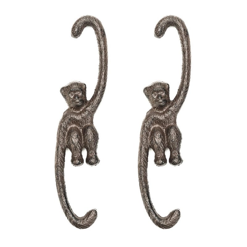 Sungmor Cast Iron Plant Hangers, 2PC Monkey Hooks, 7.9 Inch Large S Planter Hanger, Ceiling Extender Hooks for Hanging Plants, Flower Basket, Plant Pot, Macrame Plant Holder, Lantern, Windchime - Image 1