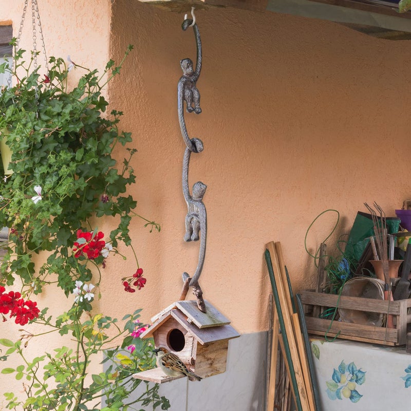 Sungmor Cast Iron Plant Hangers, 2PC Monkey Hooks, 7.9 Inch Large S Planter Hanger, Ceiling Extender Hooks for Hanging Plants, Flower Basket, Plant Pot, Macrame Plant Holder, Lantern, Windchime - Image 2